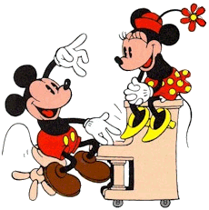  Mickey y Minnie tocando el piano
