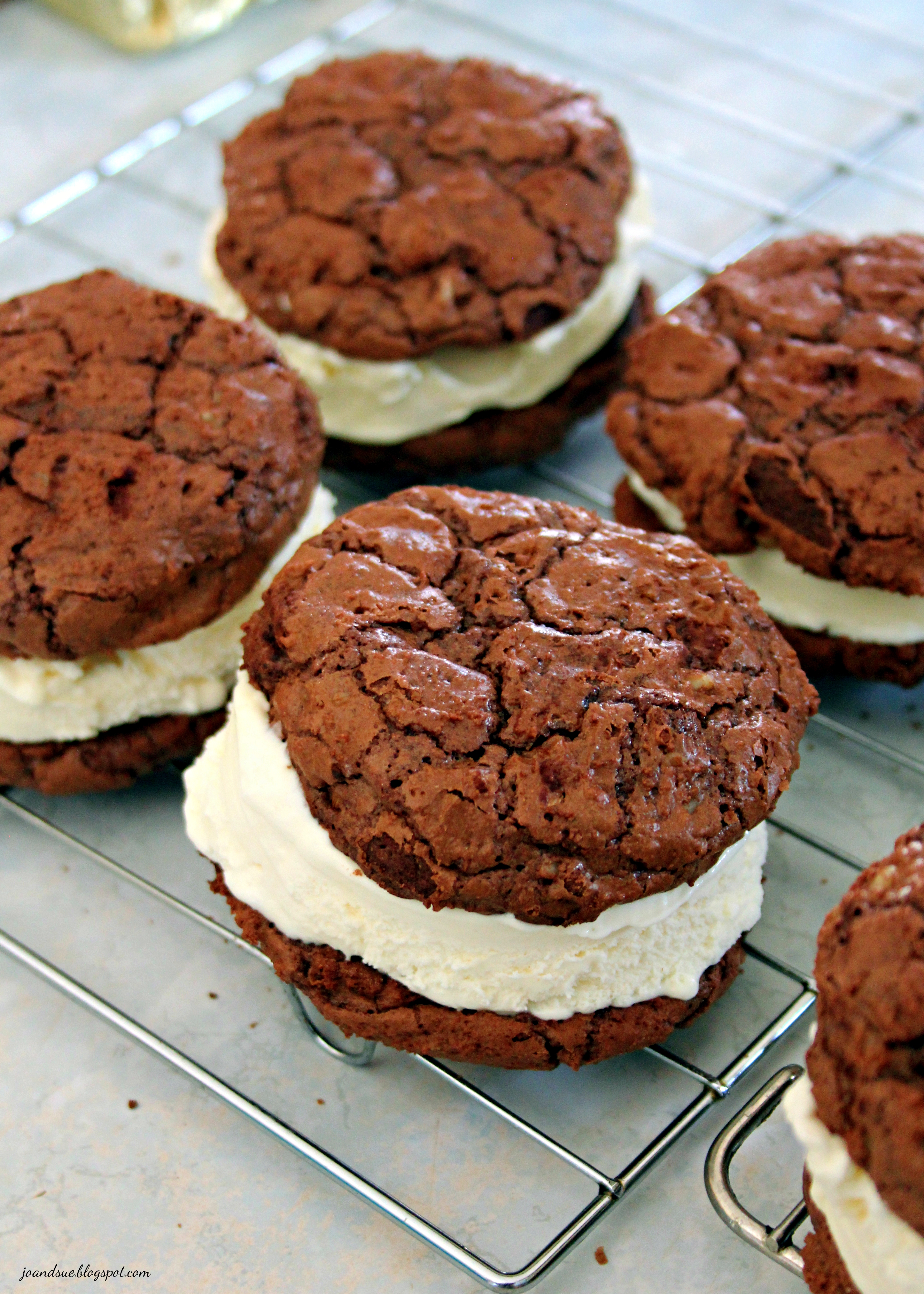 Jo and Sue Brownie Ice Cream Sandwiches