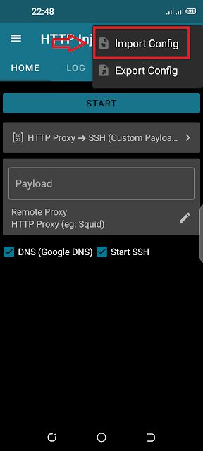 Sélectionnez Import Config