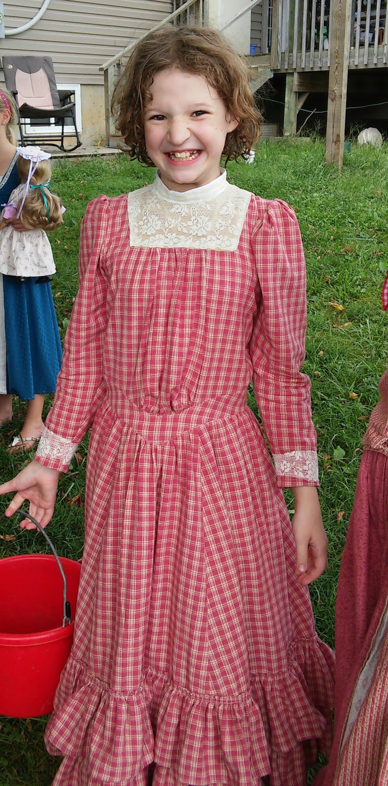 The Sewing Goatherd: My Sister's Much Worn Pink Plaid 1890's Dress