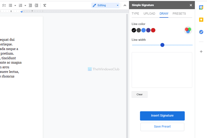 Come aggiungere la firma autografa in Google Docs utilizzando l'immagine