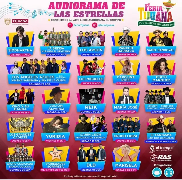 Feria Tijuana 2021 Conciertos en Audiorama 2021