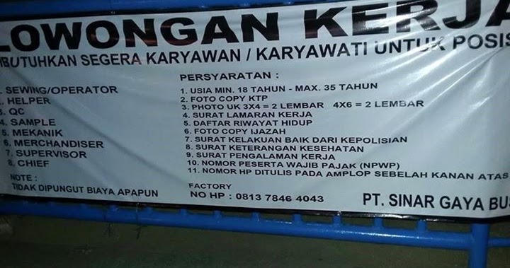Lowongan Kerja Sampingan Di Cikarang