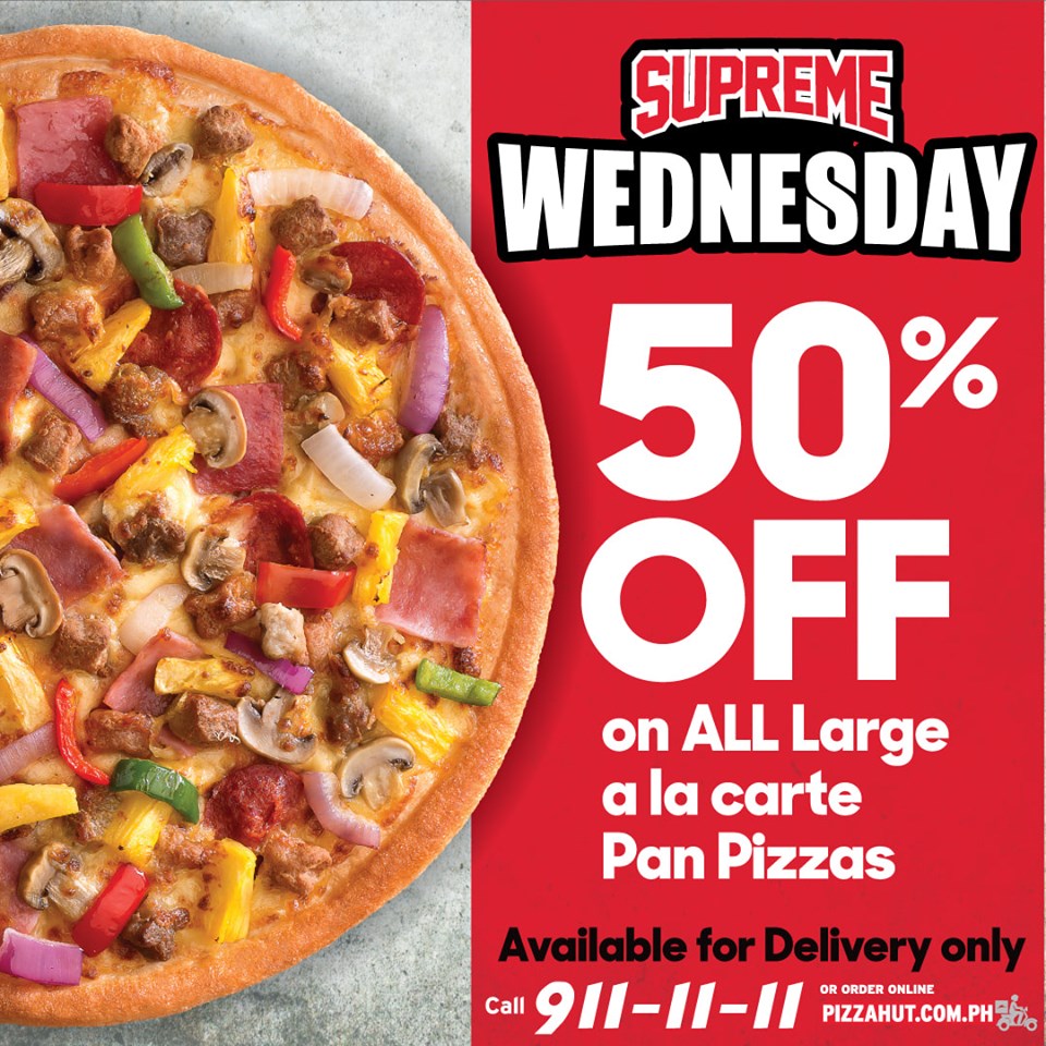 Manila Shopper Pizza Hut Supreme Wednesday Delivery Promo June 26 2019