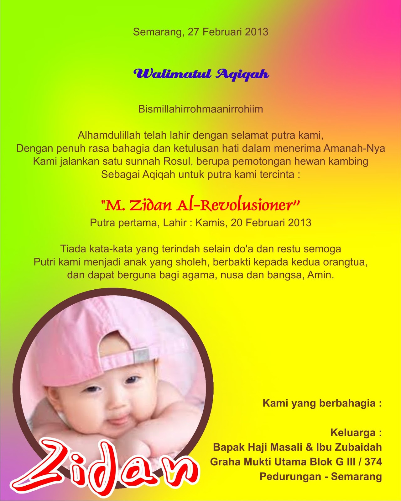 kartu ucapan aqiqah wood scribd indo