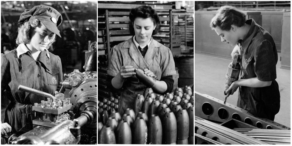 Pictures of South Australian Women Working in a Munitions Factory ...