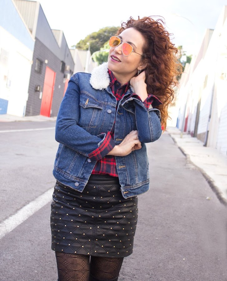 melange_boutique_fashion_blog_de_moda_falda_cuero_tachuelas_chaqueta_vaquera_borreguito_mango_botas_altas_zalando_linea_gucci_laveugle_par_amour_tigre_camisa_tartan_dresslily_12