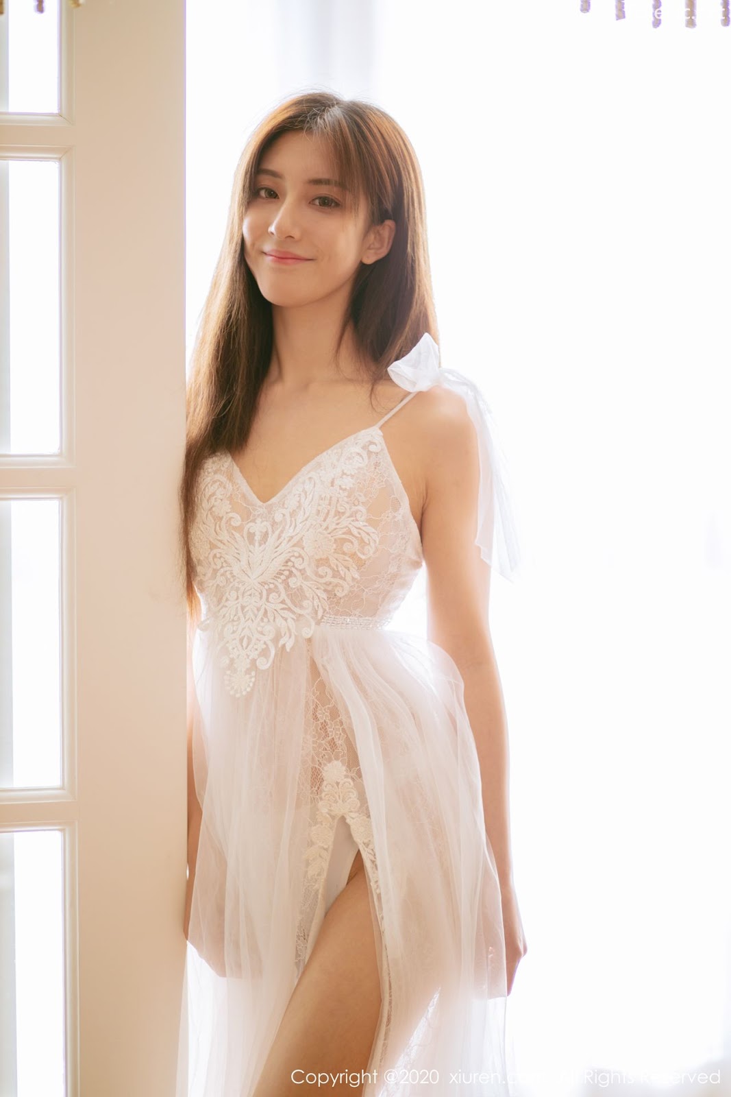 XIUREN No.1914 - Chinese model 林文文Yooki so Sexy with Transparent White Lace Dress - Picture 60