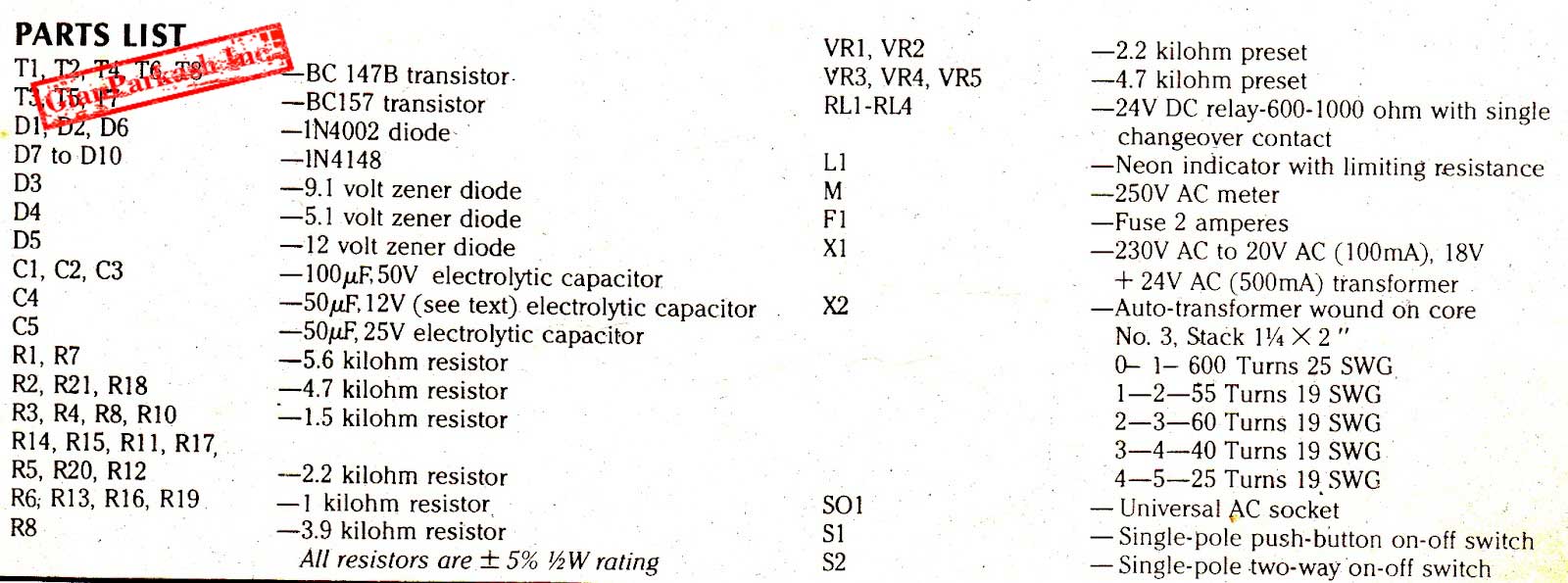 AC Mains Voltage Stabilizer Circuit
