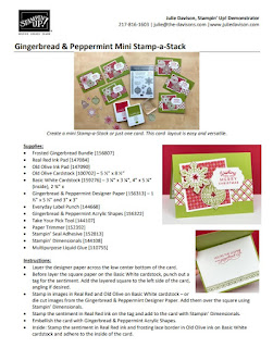 Free Mini Stamp-a-Stack Online Class: Stampin' Up! Gingerbread & Peppermint Christmas Cards ~ www.juliedavison.com #stampinup