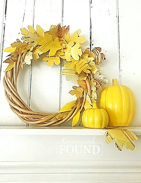 wreaths,wall art,up-cycling,trash to treasure,Thanksgiving,seasonal,re-purposed,paper crafts,paper,junk makeover,fall,DIY,diy decorating,crafting,colorful home,fall leaves,fall leaf crafts,fall home decor,fall wreaths,fall mantel decor, paper leaves