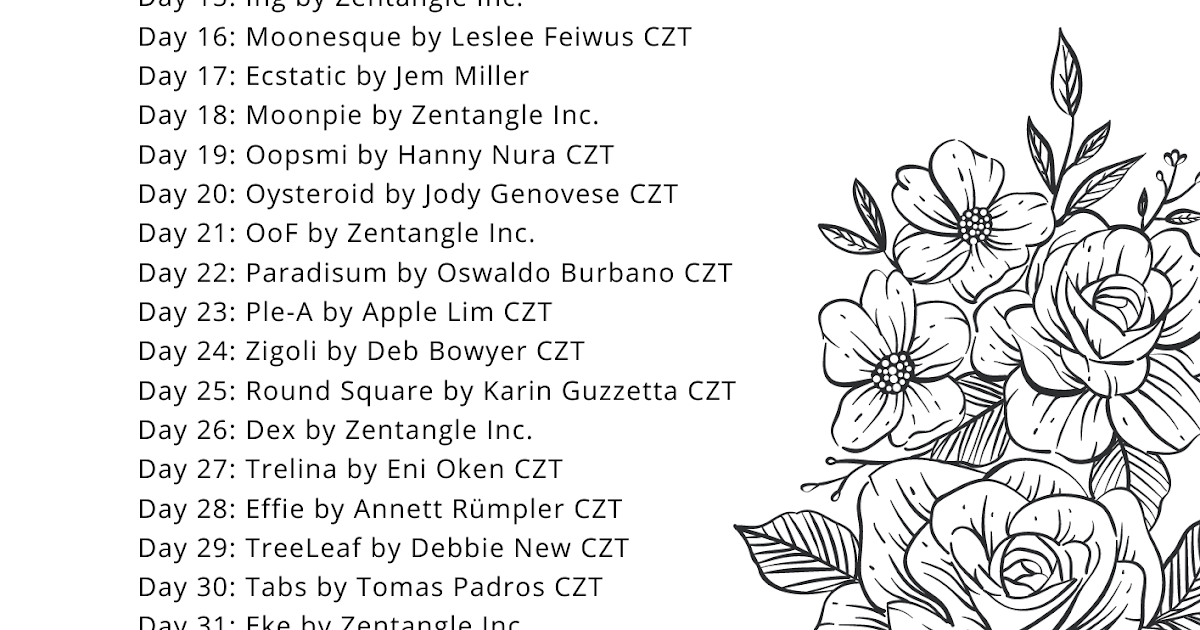 Everything Is Art Inktober Tangles 2021 Official List