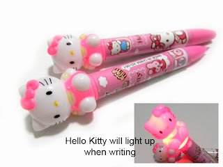 Hello Kitty light up glowing pink ballpoint pen for school