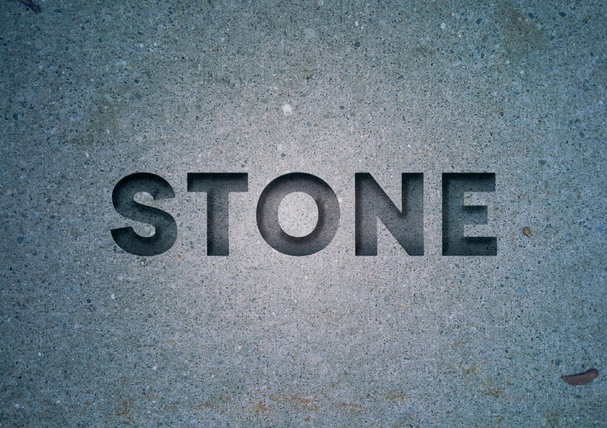 كيف تصنع تأثير النص المحفور على الحجارة باستخدام انديزاين