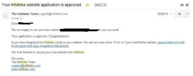 How to get Infolinks Approval