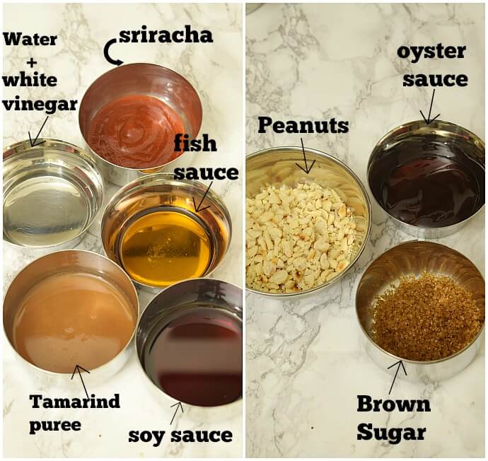 ingredients to make authentic pad thai recipe