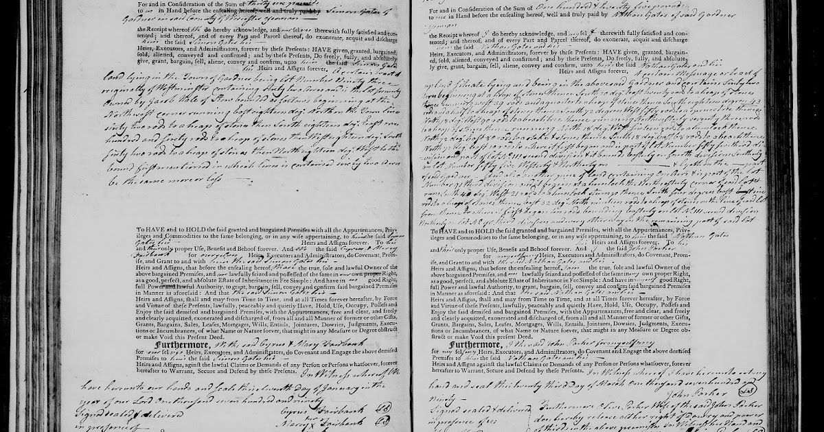 GeneaMusings Amanuensis Monday 1790 Deed of Simon Gates from Cyrus