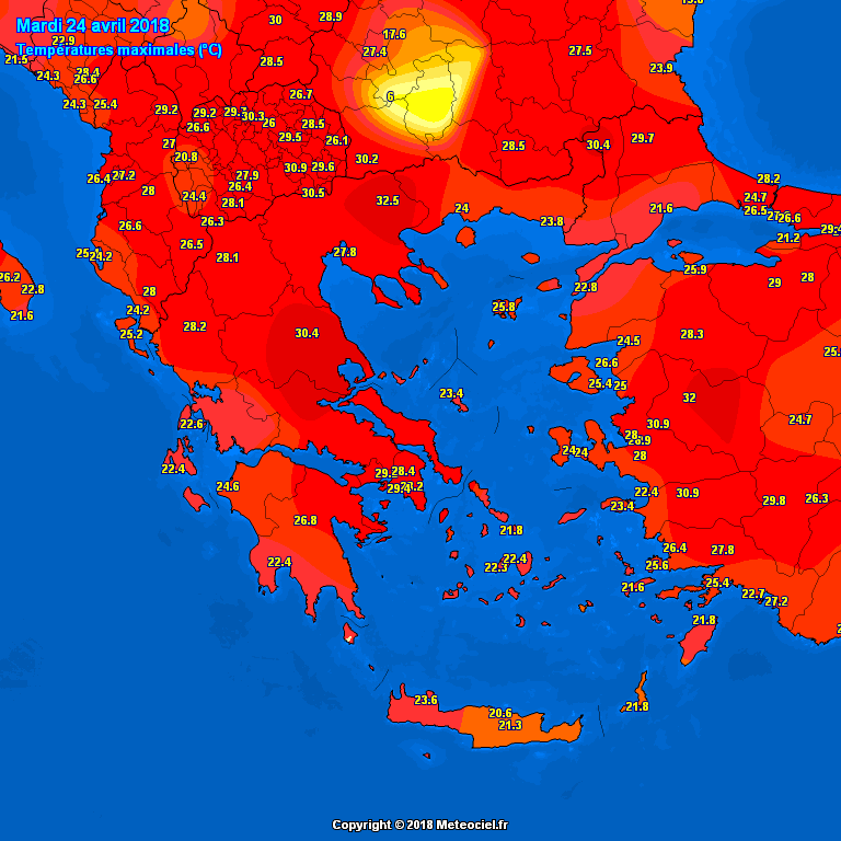 attica weather(η παρατήρηση του καιρού) Θερμοκρασιακές αποκλίσεις