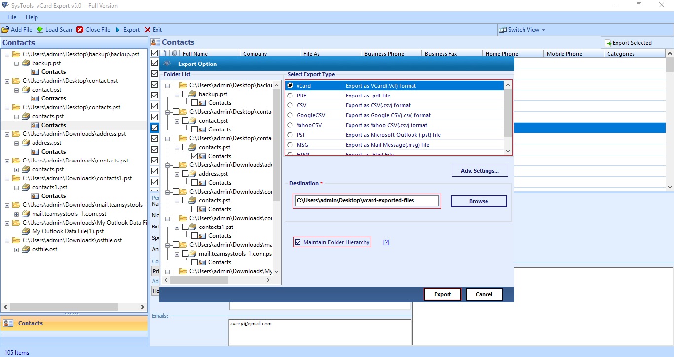 Export Roundcube Contacts to Outlook Step 6