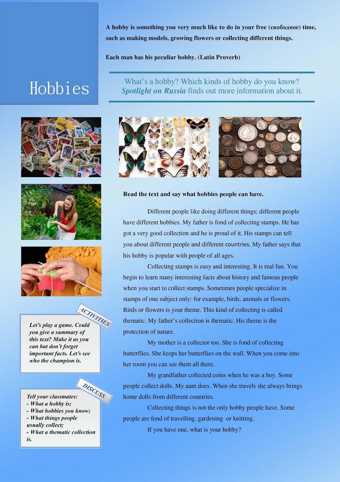 Differ формы слова. Spotlight on russia 5 обложка. Hobby collecting примеры. презентация на тему hobbies. What are your hobbies.