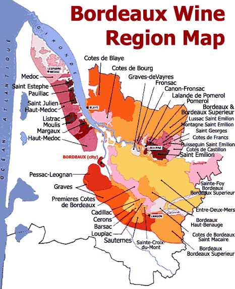 Bordeaux Wine Region Map The most Noble of regions.