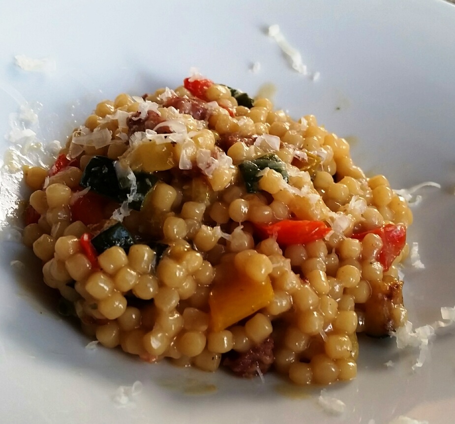 Fregola salsiccia e verdure