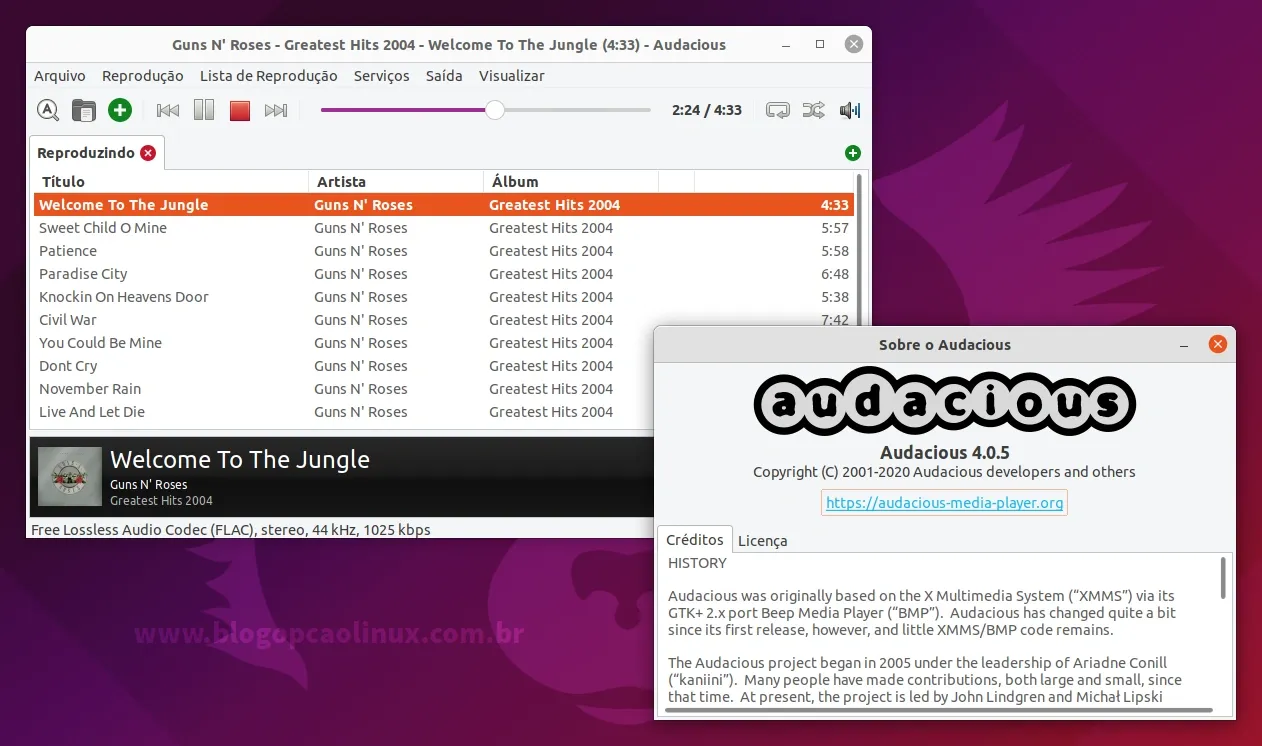 Instalando o Audacious no Ubuntu 21.10 (Impish Indri)