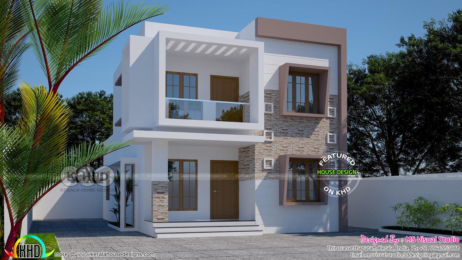 1494 square feet 3 bedroom budget double storied home - Kerala Home