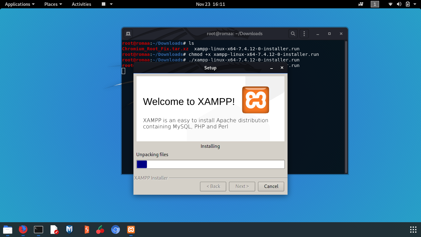 Chmod +x Linux. XAMPP командная строка. Install and run this