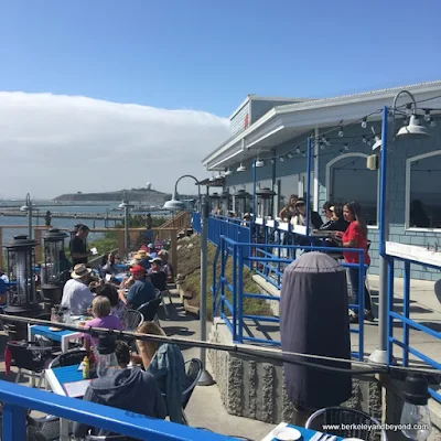 dining deck at Sam’s Chowder House in Half Moon Bay, California