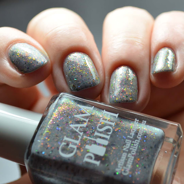 grey crelly shimmer nail polish