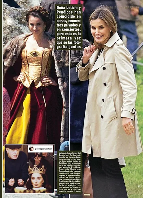 she chose to visit the set arms linked with Jorge Sanz and hand in hand with Penélope Cruz