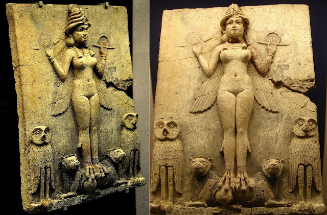 Инанна, барельеф по глине, Вавилон –  XIX-XVIII век до нашей эры