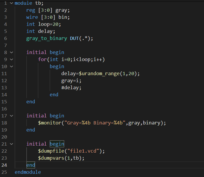 Verilog Examples -> Code converters : Binary to Gray & Gary to Binary ...