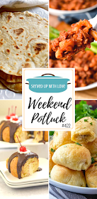 Weekend Potluck featured recipes include Boston Cream Bundt Cake, Homemade Beefaroni, Easy Homemade Flour Tortillas, 3 Ingredient Sausage Rolls, and so much more. 