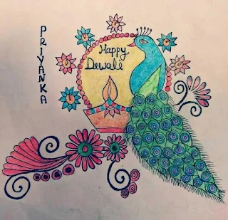 Diwali celebration drawing