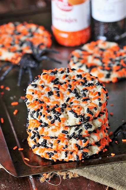 Stack of Halloween Sprinkle Sugar Cookies Image