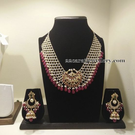 Pearls Strings Necklace Chandbalis Jewellery Designs