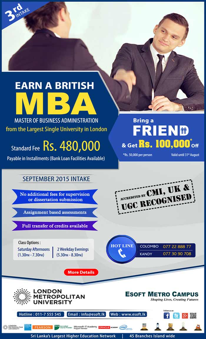 The MBA is probably the most internationally recognised and valued academic award in today’s business world. In many organisations, it has become an essential qualification for those intending to reach senior management positions. This course is designed for graduates who wish to acquire a strong background in business and professional development on an intensive 18-month course. Studying for an MBA at London Metropolitan University enables you to gain an in-depth understanding of senior management issues and helps you develop the skills, techniques and awareness necessary to become a manager and leader in contemporary business and society. Our MBA programmes enable you to inter-relate theory with practice and to develop an incisive strategic outlook for real life management situations. The programmes are highly interactive, enabling you to build upon your experiences and openly share your knowledge and ideas with your peer group. Studying for a full-time MBA enables you to focus in great detail, in one year, on business management. Job prospects in all areas of business after an MBA are good, and many employers value the dynamic outlook and originality of thought provided by MBA graduates.