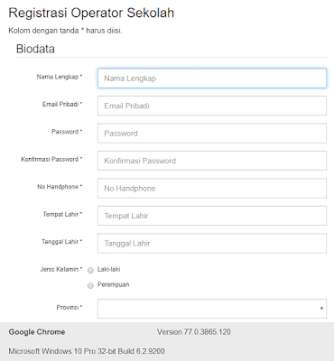 Cara Mendaftar Akun Operator Sekolah / Madrasah di Web sdm.data.kemdikbud.go.id 2