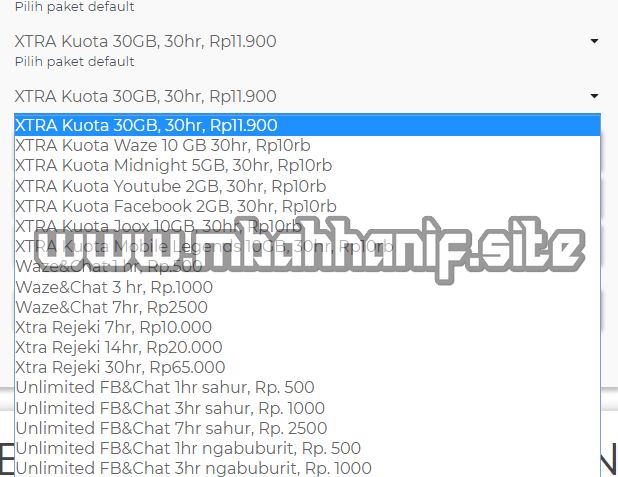 Daftar tembak paket XL Daftar tembak paket XL