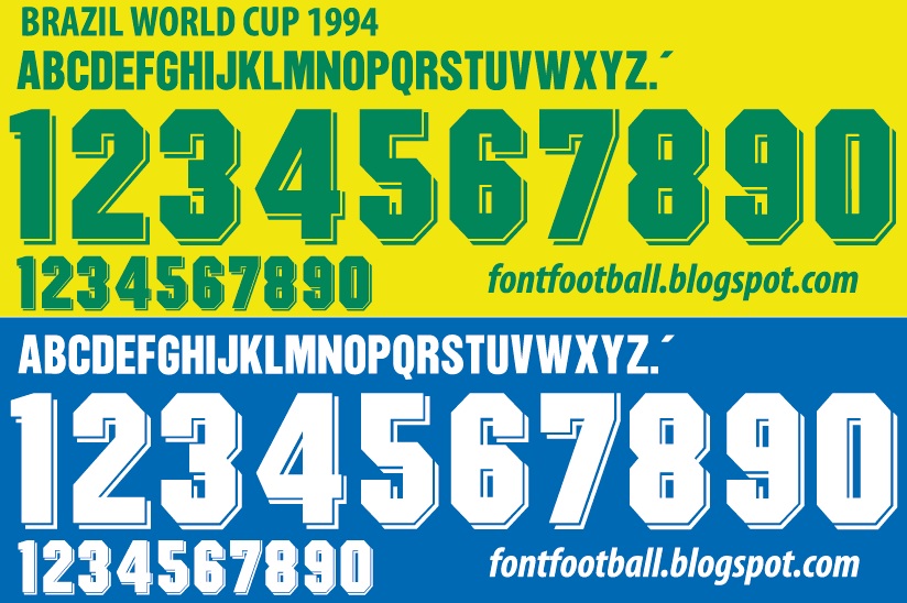 FONT FOOTBALL Font Vector Brazil World Cup 1994 kit