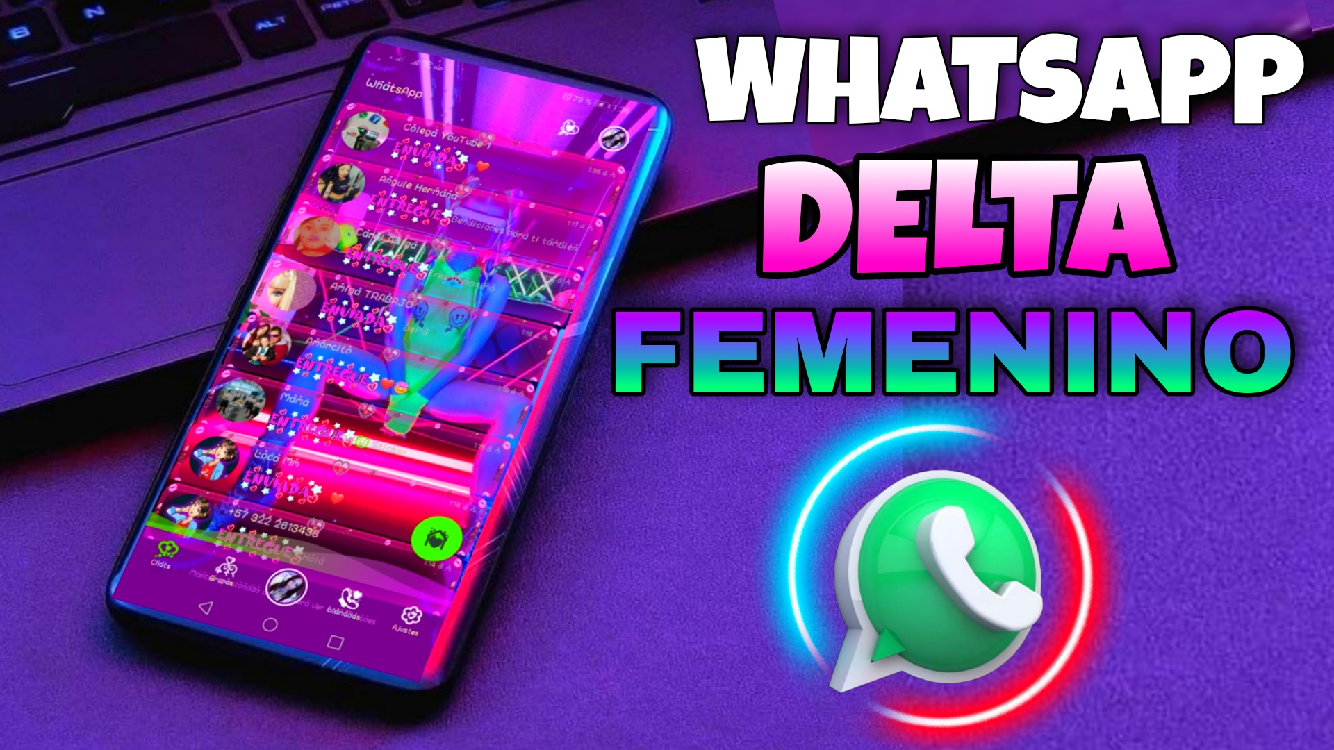 Whatsapp Delta neón femenino