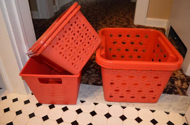 Red Baskets On The Floor