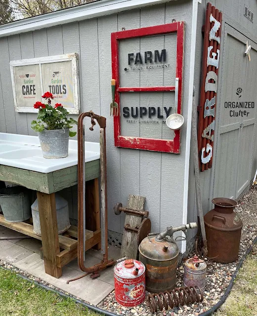 Photo of garden junk shed decor