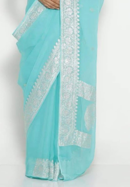 Pure Georgette Chiffon designer sarees price 5100 Rs.