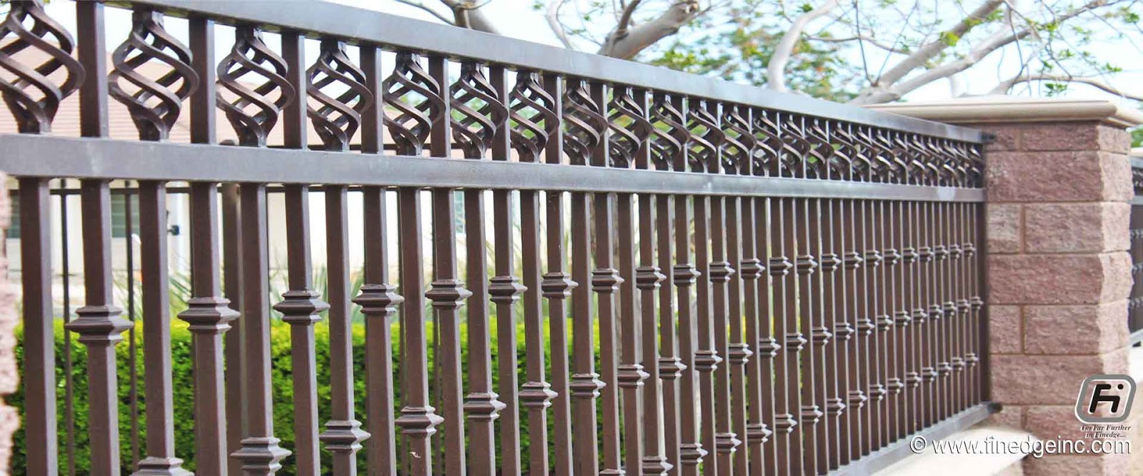Decorative wrought iron and ornamental iron components, fencing