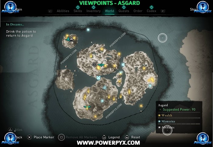 刺客教條 維京紀元 (Assassin's Creed Valhalla) 全鳥瞰點位置地圖