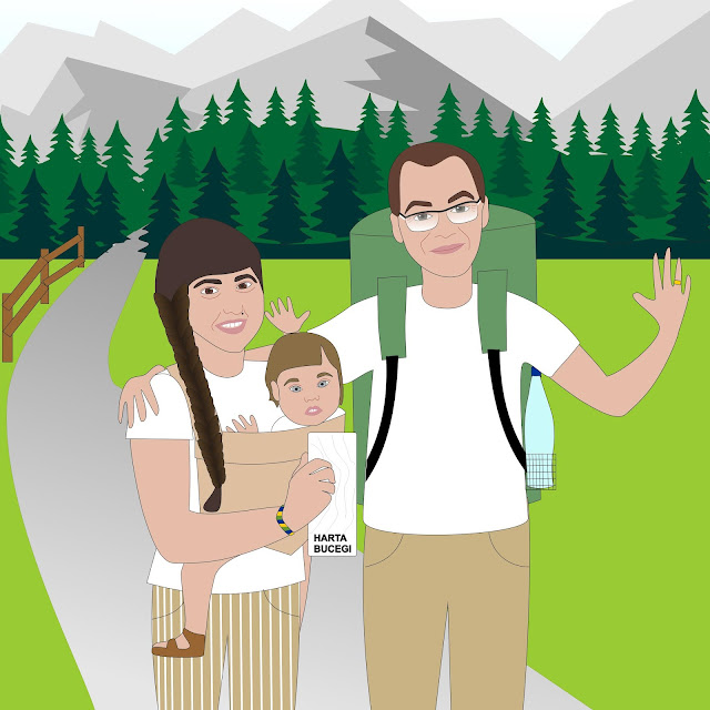travelling at the mountains with my family vector illustration