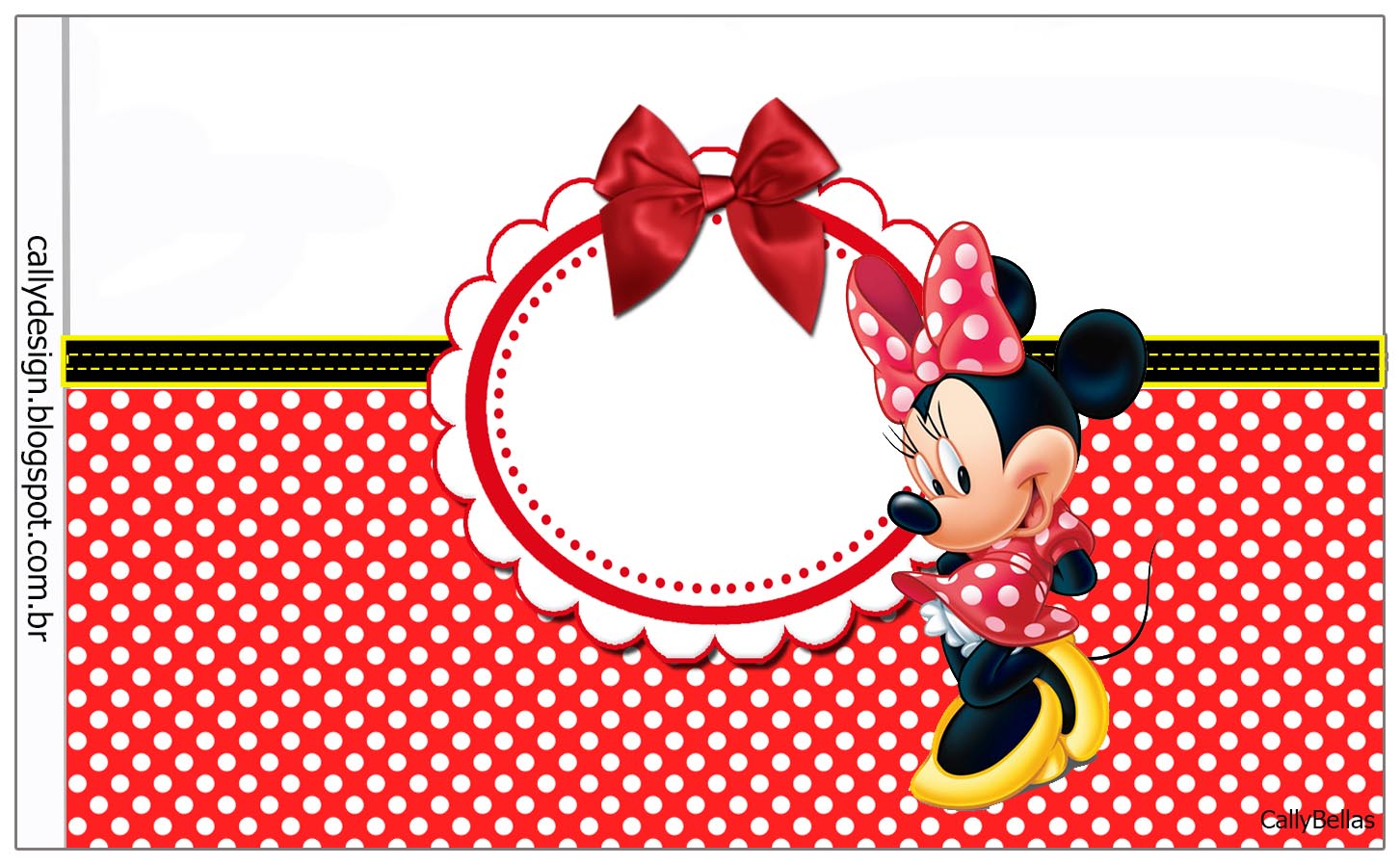 Minnie en Rayas Rojas Etiquetas para Candy Bar para Imprimir Gratis